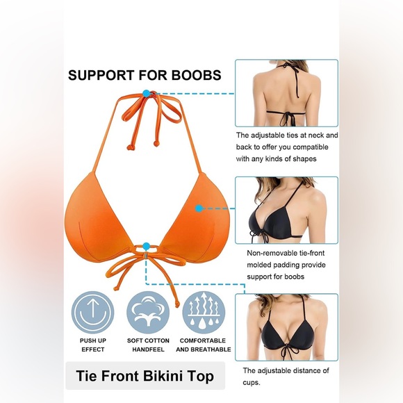 Orange bikini swimsuit set - Picture 2 of 8